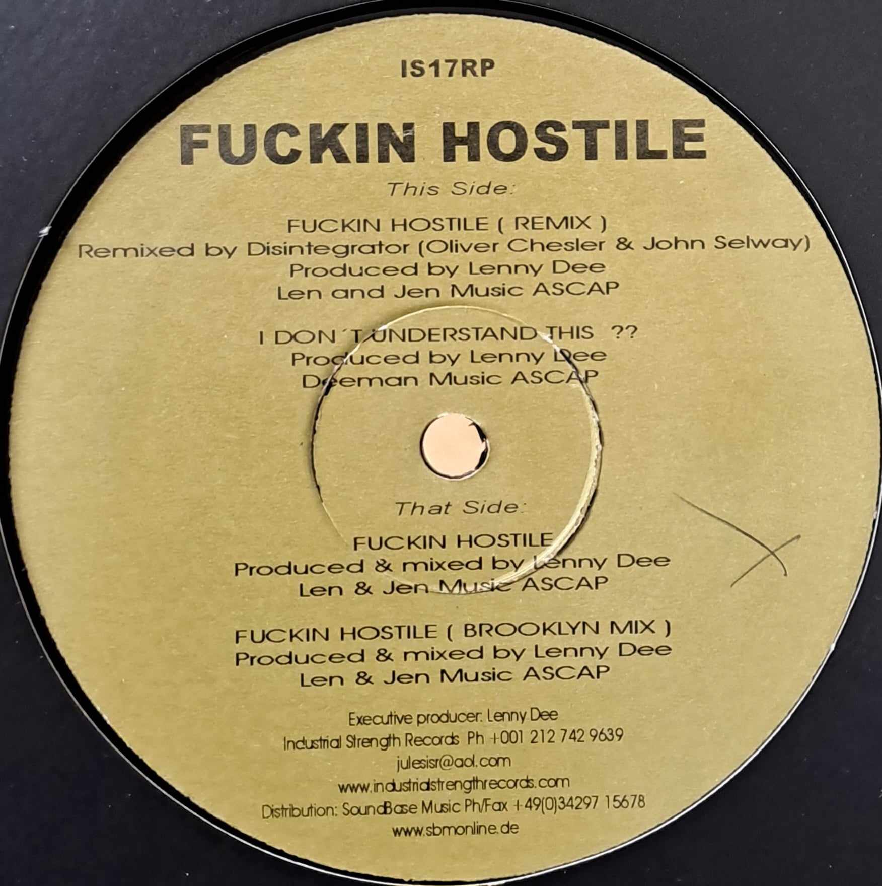 Industrial Strength Records 17RP - vinyle industriel
